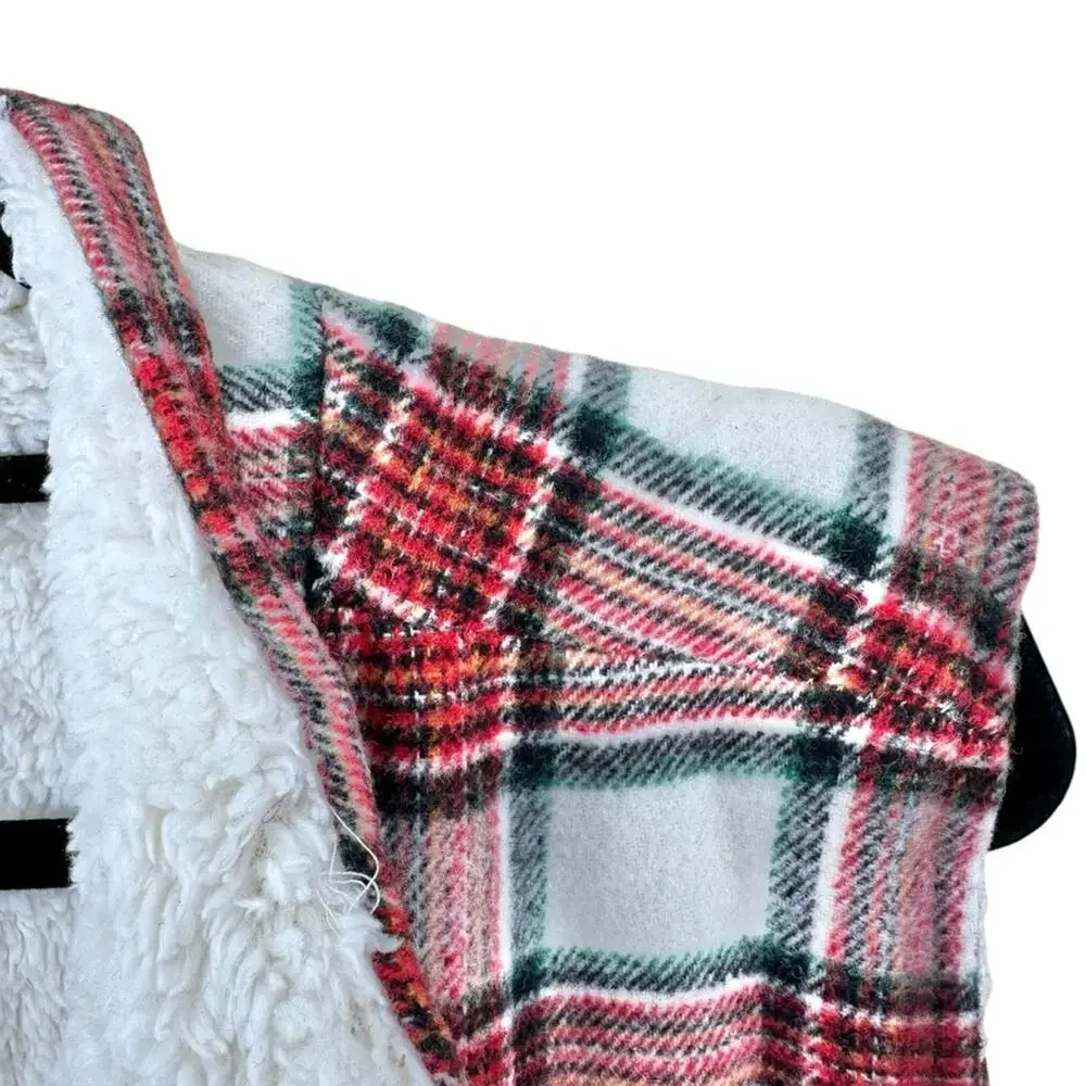 NWT Maurices plaid check Sherpa faux fur lined full zip vest women’s size 2x - Picture 5 of 8